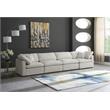 Pemberly Row Modern / Contemporary Standard Cream Velvet Modular Sofa