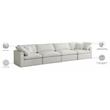 Pemberly Row Modern / Contemporary Standard Cream Velvet Modular Sofa