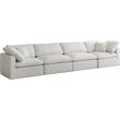 Pemberly Row Modern / Contemporary Standard Cream Velvet Modular Sofa
