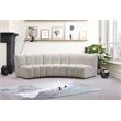 Pemberly Row 3-Piece Contemporary Velvet Modular Sectional in Cream