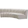 Pemberly Row 3-Piece Contemporary Velvet Modular Sectional in Cream