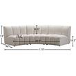 Pemberly Row 3-Piece Contemporary Velvet Modular Sectional in Cream