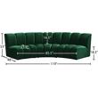 Pemberly Row 3-Piece Contemporary Velvet Modular Sectional in Green