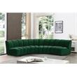 Pemberly Row 4-Piece Contemporary Velvet Modular Sectional in Green