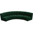 Pemberly Row 4-Piece Contemporary Velvet Modular Sectional in Green