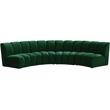 Pemberly Row 4-Piece Contemporary Velvet Modular Sectional in Green