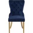 Pemberly Row Contemporary Velvet Dining Chair in Navy (Set of 2)