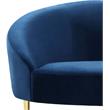 Pemberly Row Modern / Contemporary Velvet Loveseat in Navy Finish
