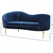 Pemberly Row Modern / Contemporary Velvet Loveseat in Navy Finish