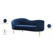 Pemberly Row Modern / Contemporary Velvet Loveseat in Navy Finish