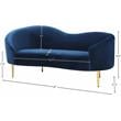 Pemberly Row Modern / Contemporary Velvet Loveseat in Navy Finish