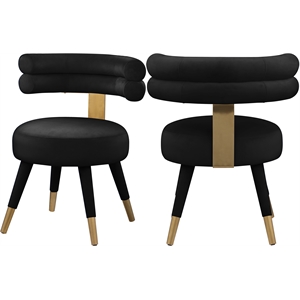Pemberly Row Modern / Contemporary Black Velvet Dining Chair (Set of 2)