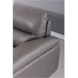 Pemberly Row Modern Italian Leather Sectional in Dark Gray Finish