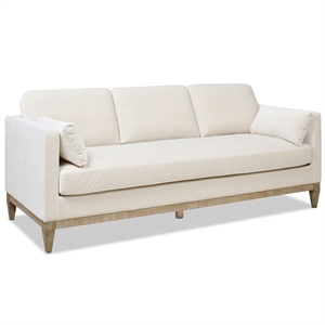 Pemberly Row 84&quot Modern Farmhouse Sofa in French Beige Finish