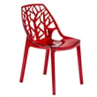 Pemberly Row Modern / Contemporary Plastic Dining Side Chair in Red Finish