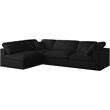 Pemberly Row Modern Black Velvet Finish Standard Modular Sectional