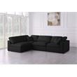 Pemberly Row Modern Black Velvet Finish Standard Modular Sectional