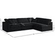 Pemberly Row Modern Black Velvet Finish Standard Modular Sectional