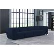 Pemberly Row Contemporary Durable Linen Polyester Fabric Modular Sofa in Navy