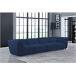 Pemberly Row Contemporary Durable Linen Polyester Fabric Modular Sofa in Navy
