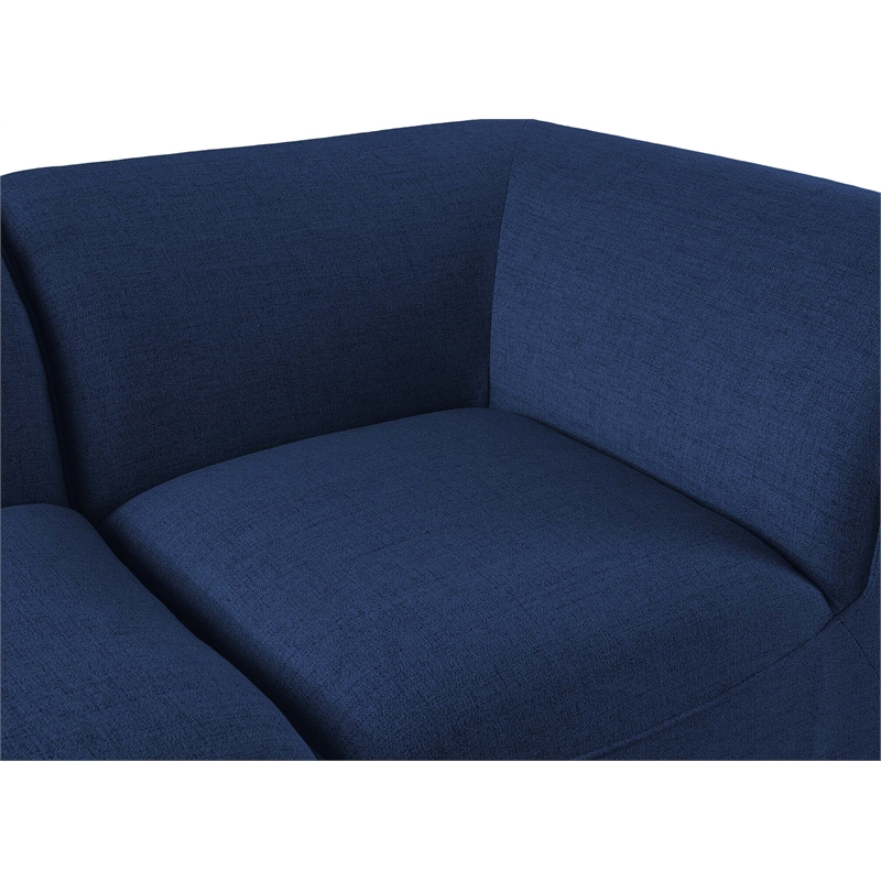 Pemberly Row Contemporary Durable Linen Polyester Fabric Modular Sofa in Navy