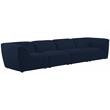 Pemberly Row Contemporary Durable Linen Polyester Fabric Modular Sofa in Navy