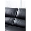 Pemberly Row Modern Black Color With Italian Leather Loveseat