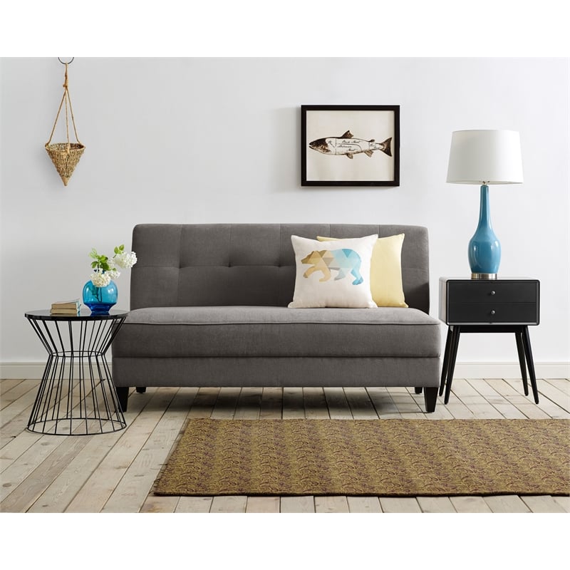 Pemberly Row Mid-Century Modern Sofa - French Dark Gray Finish