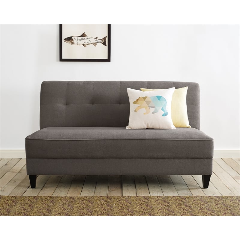 Pemberly Row Mid-Century Modern Sofa - French Dark Gray Finish