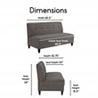 Pemberly Row Mid-Century Modern Sofa - French Dark Gray Finish