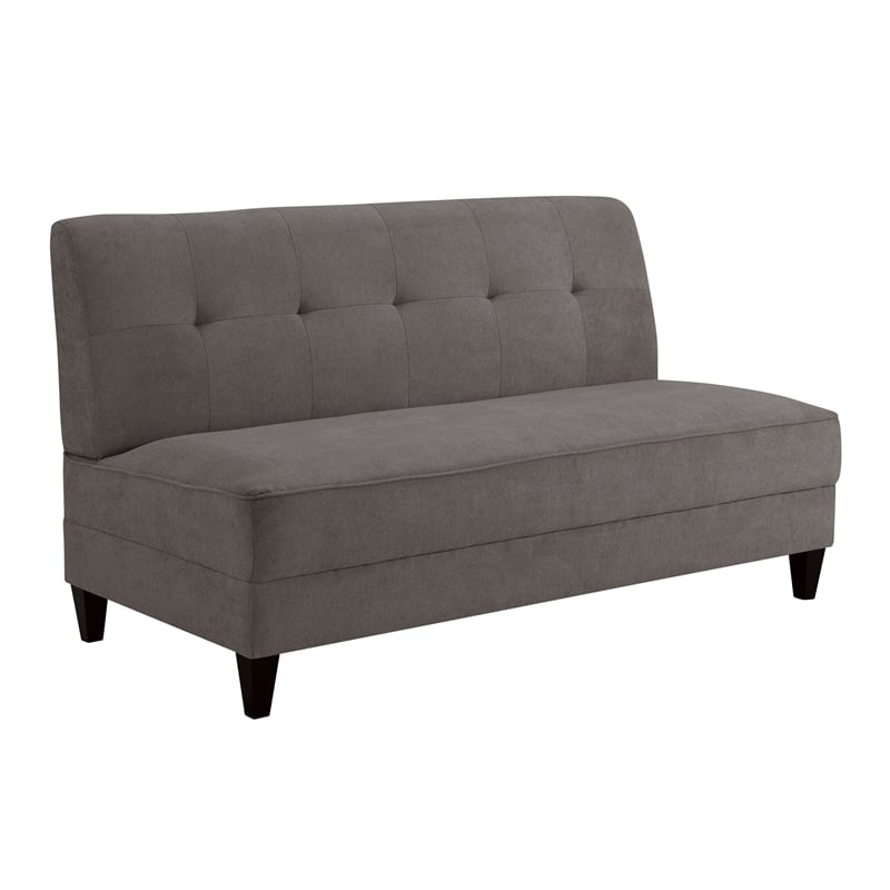 Pemberly Row Mid-Century Modern Sofa - French Dark Gray Finish