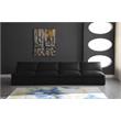 Pemberly Row Modern Standard Black Velvet Modular Armless Sofa