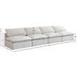 Pemberly Row Modern Standard Cream Velvet Modular Armless Sofa