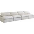 Pemberly Row Modern Standard Cream Velvet Modular Armless Sofa