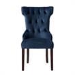 Pemberly Row Modern Velvet Dining Chair in Navy Blue (Set of 2)