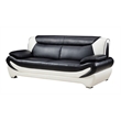 Pemberly Row Modern Black and White Color With Faux Leather Sofa
