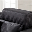 Pemberly Row Modern Black Color With Faux Leather and Fabric Sofa