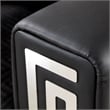 Pemberly Row Modern Black Color With Faux Leather and Fabric Sofa