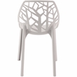 Pemberly Row Modern Plastic Dining Side Chair in Solid Gray Finish
