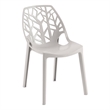 Pemberly Row Modern Plastic Dining Side Chair in Solid Gray Finish