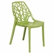 Pemberly Row Modern Plastic Dining Side Chair in Solid Green