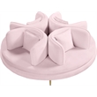 Pemberly Row Contemporary Velvet Roundabout Sofa with Iron Legs in Pink