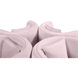 Pemberly Row Contemporary Velvet Roundabout Sofa with Iron Legs in Pink