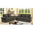 Pemberly Row Transitional Fabric Upholstered Loveseat in Gray