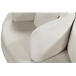 Pemberly Row Contemporary Velvet Cream Roundabout Sofa with Iron Legs in Cream