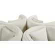 Pemberly Row Contemporary Velvet Cream Roundabout Sofa with Iron Legs in Cream