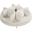 Pemberly Row Contemporary Velvet Cream Roundabout Sofa with Iron Legs in Cream