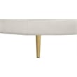 Pemberly Row Contemporary Velvet Cream Roundabout Sofa with Iron Legs in Cream