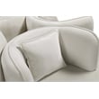 Pemberly Row Contemporary Velvet Cream Roundabout Sofa with Iron Legs in Cream