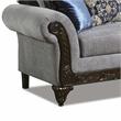 Pemberly Row Traditional Chenille Upholstered Loveseat in Gray